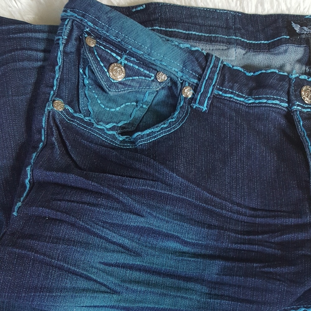 💥Distressed Intense Blue Jeans💋 - Picture 2 of 5